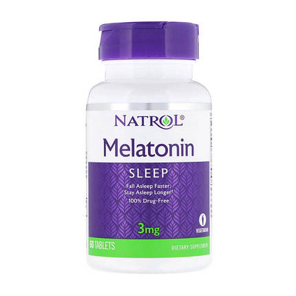 Мелатонін Natrol Melatonin 3 mg 60 таб, фото 2