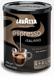 Кава Lavazza, Arabica Espresso, 250 г, Кава Лаваца, Арабіка Еспресо, мелена, залізна банку