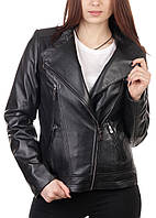 Кожаная куртка косуха VK черная короткая (Арт. OPT201)