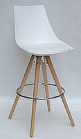 Барний стілець Klim Bar 75 білий 07 на дерев'яних ніжках