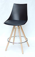 Полубарный стул Klim Bar 65 черный 04 на деревянных ножках