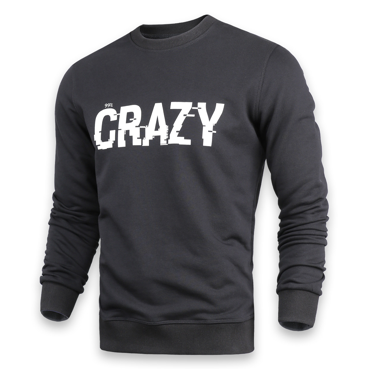 Світшот чоловічий чорний HOPE з принтом "CRAZY" BLK XXL(Р) 19-537-001