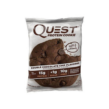 Протеїнове печиво Quest Protein Cookie 59 р double chocolate chip, фото 2