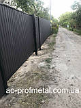 Профнактил для забору, Металопрофіль на паркан, Забір із профнастилу, Забірний профліс., фото 4