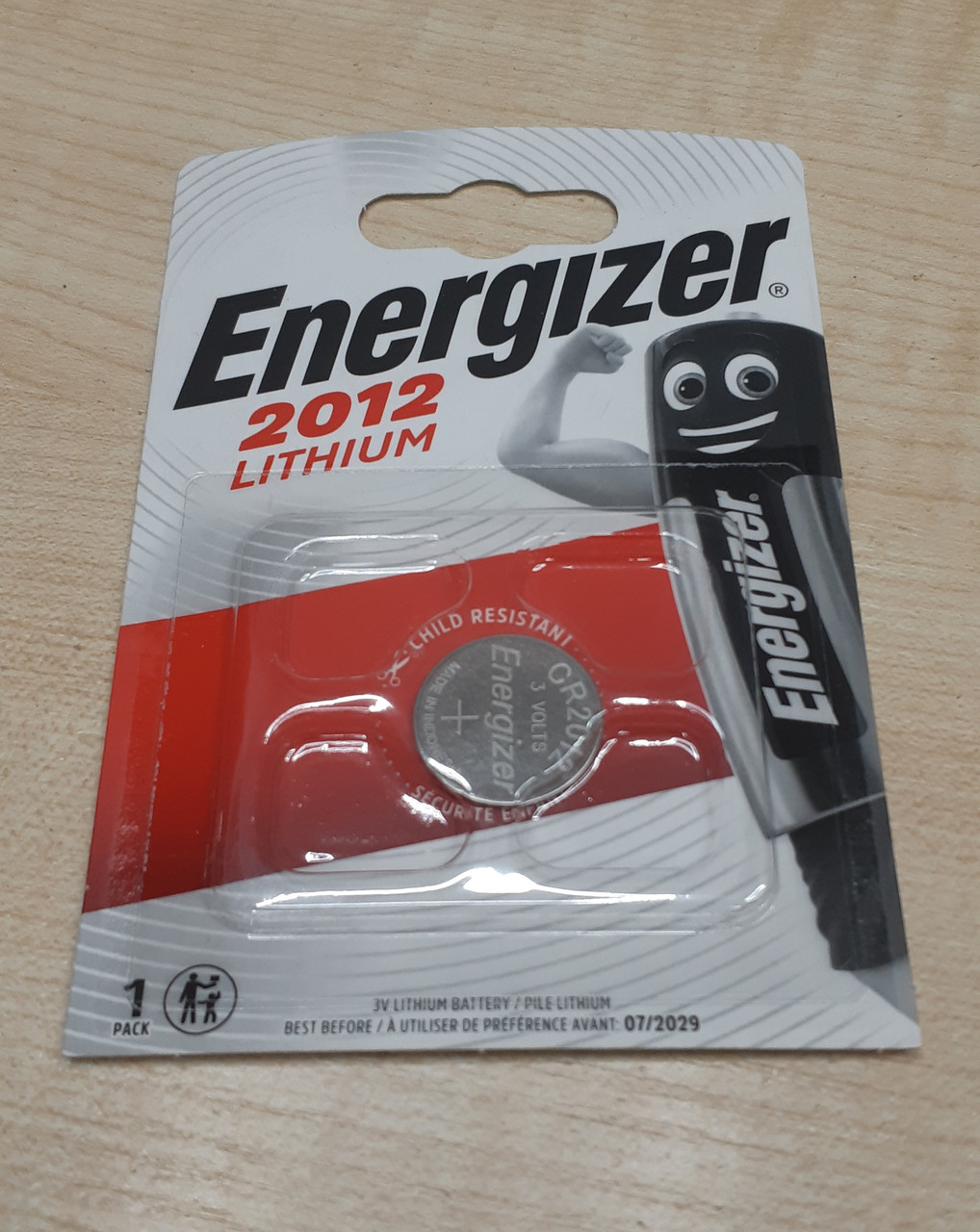 Дискова батарейка Energizer Cell Lithium 3V CR2012