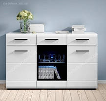 Комод Вушер 1w2d2s 935х1500х450мм білий глянець Гербор, фото 3