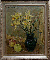 Картина Григорьев С. А. Натюрморт с цветами и яблоками