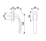 Ручка віконна HOPPE Tokyo Токіо штифт 7/35 мм фіксація 45° колір білий, фото 2