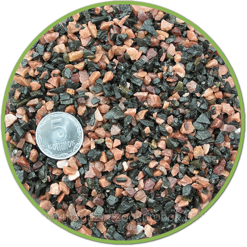Ґрунт для акваріума Nechay ZOO чорно-рожевий дрібний 2 кг. (2-5 мм)