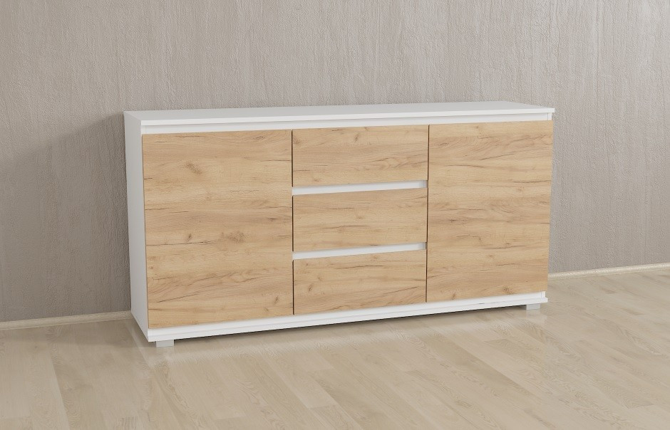 Комод Forte Mikkel Ш 1502 / В 759 / Р 390 Дуб крафт-Білий