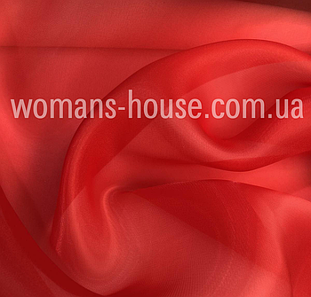 Тканина Органза з переливом ширина 150 см Червоний