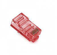 Коннектор RJ45 8P8C Yugtorg UTP Cat-5 Red латунь 100 шт (05357)