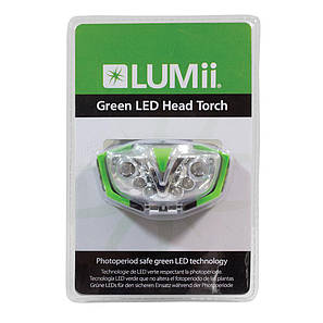 Налобний ліхтар (зелене світло) LUMII GREEN LED HEAD TORCH, фото 1