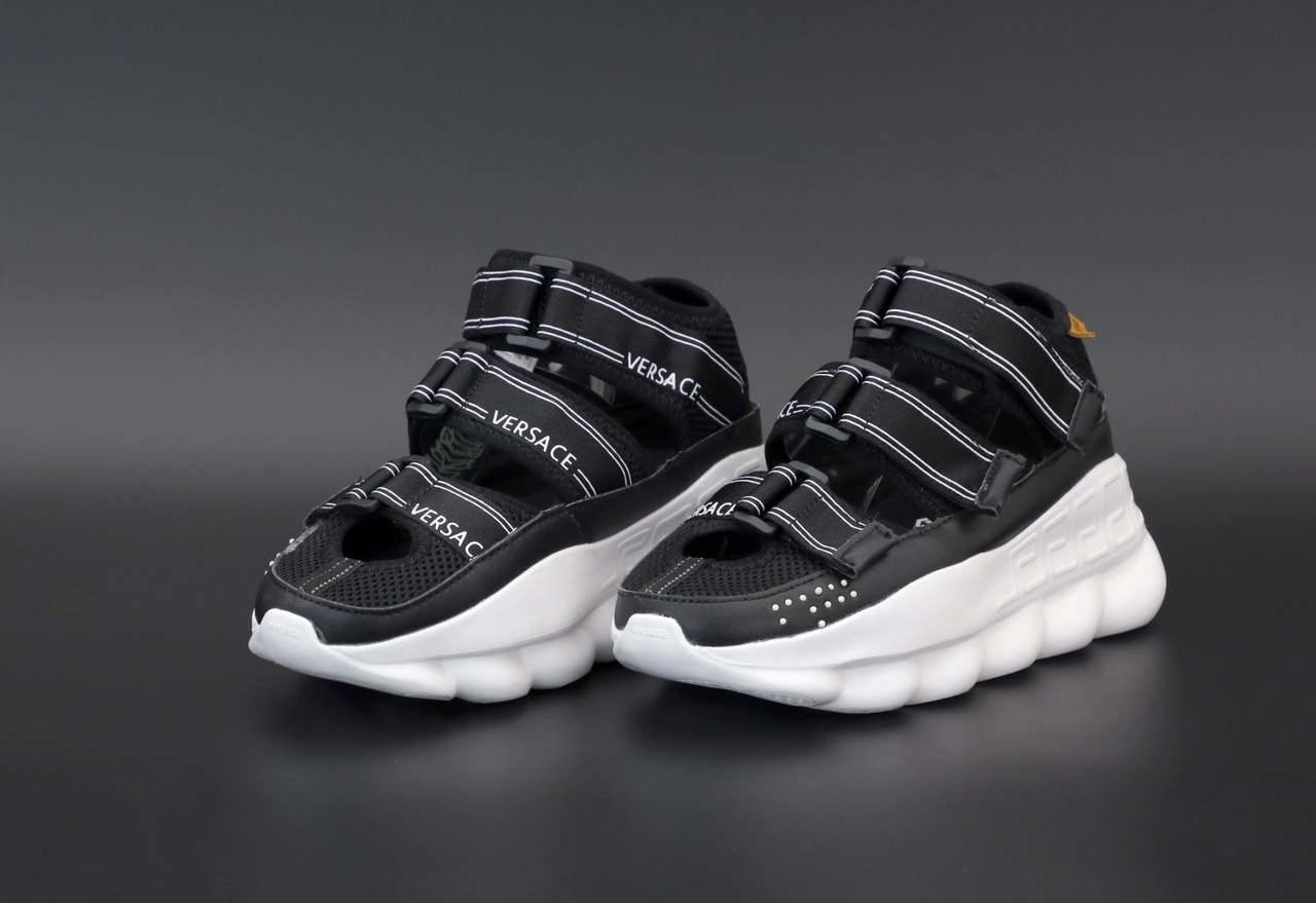 Жіночі чорні Сандалі Versace Chain