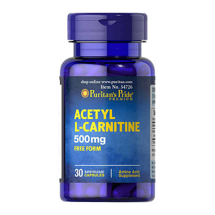 Жироспалювач Puritan's Pride Acetyl L-Carnitine 500 mg 30 капс, фото 2