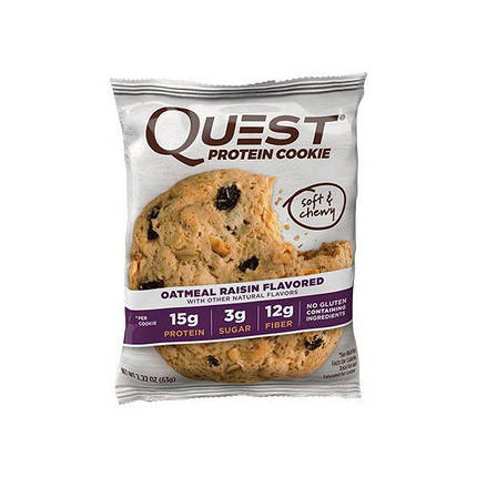 Протеїнове печиво Quest Protein Cookie 59 г oatmeal raisin, фото 2