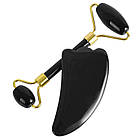 Ролик для особи і скребок гуаша з Обсидиант JADE ROLLER, фото 7