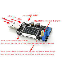 USB преобразователь XY-UP Boost/Buck Input-DC-3.5-12V Output-DC-1.2-24V с вольтметром и регулировкой напряжени