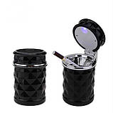 Попільничка автомобільна ZHEJIANG з підсвічуванням чорний 00758, фото 4