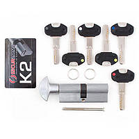Замочные цилиндры SECUREMME K2 80mm 35/45 мм (5кл +1 монтажный ключ)ручка мат.хром 48129