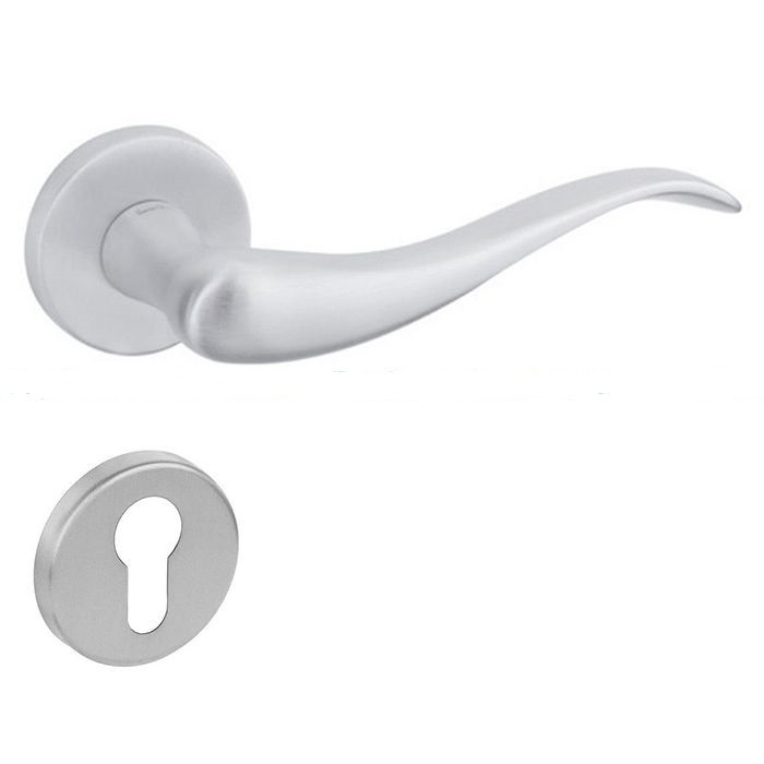 Дверна ручка на розетці DND by Martinelli AIRONE матовий хром (з накладкою під циліндр) 603/12Y-OCS