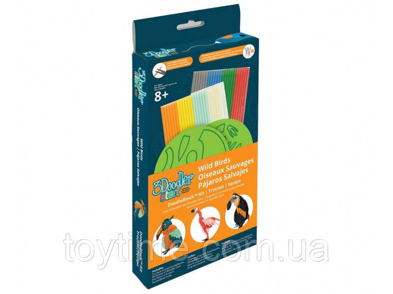 Набір аксесуарів для 3D-ручки 3Doodler Start Wild Birds DoodleBlock Kit / Запаска для 3Дудлер Старт Птиці