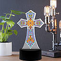 Набір для творчості Crystal art світлодіодний світильник з алмазною мозаїкою Хрест (MI_DP03), фото 2