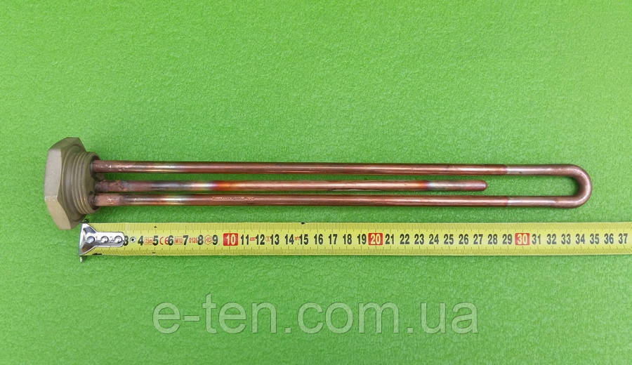 Тен мідний прямий KAWAI 2000W/220V на різі 1.25" (дюйм із чвертью)/L = 350 мм (без місця під анод) KAWAI, фото 1