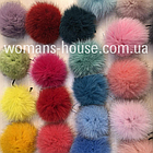 Хутряний бубон(помпон) з песця Пудра 11-14 см, фото 2