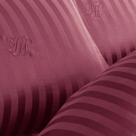 Постільна білизна Tivolyo Home NEW JACQUARD bordo двоспальний євро, фото 2