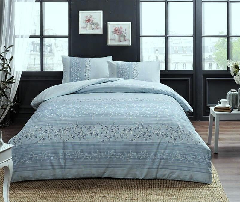 Постільна білизна TAC ranforce LEONA євро, блакитний