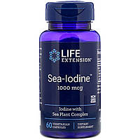 Морський Йод, Sea-Iodine, Life Extension, 1000 мкг, 60 капсул вегетаріанських