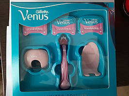 Набір Станок жіночий для гоління Gillette Venus Comfortglide + 3 картки. + підсклянка