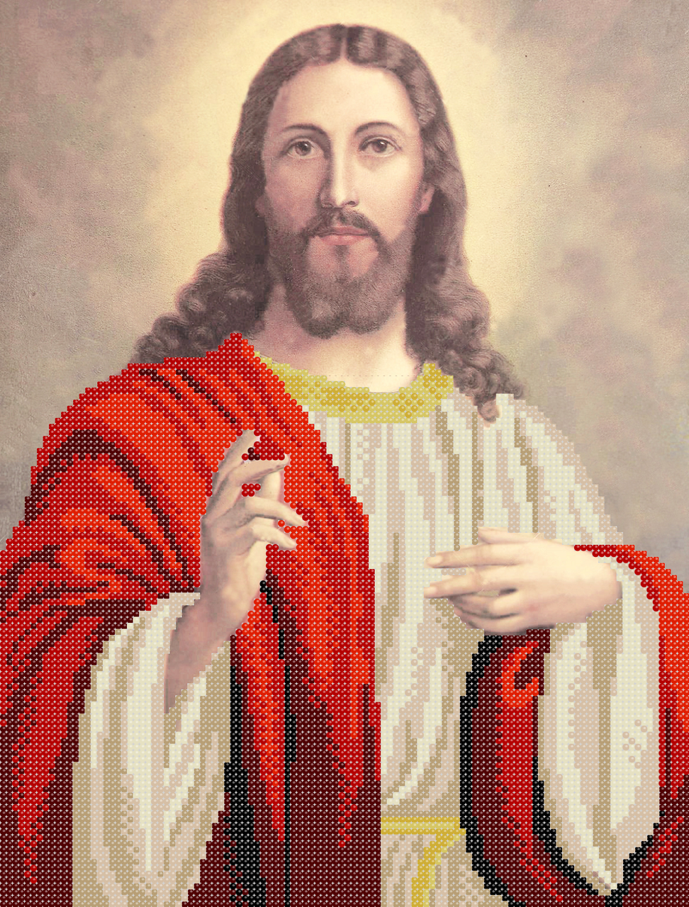 Ісус Схема вишивки бісером, фото 1