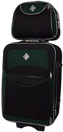 Комплект валіза + кейс Bonro Style (великий) чорно-зелений, фото 2