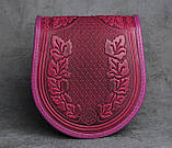 Жіноча сумка в карпатському стилі "Калина" з натуральної шкіри стильна на ремінці, фото 4