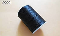 Нитка вощеная для шитья по коже 0,65 мм S999 78 м черный цвет Galaces круглая нить (4530)