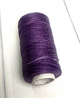 Нитка вощеная для шитья по коже 1 мм 50 м светло-фиолетовый цвет плоская нить (7968)