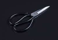Ножницы для работы с кожей (черные ручки) 20 см (3882)