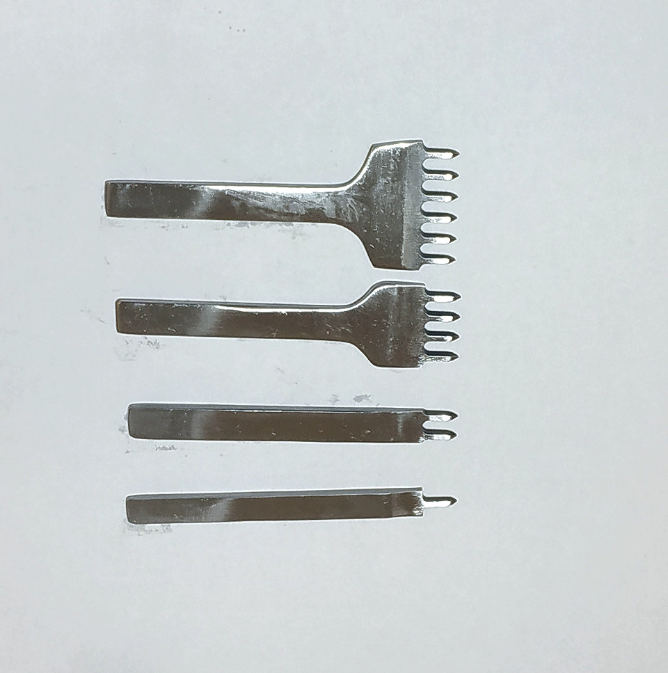 Пробойники для Кожи 1+2+4+6 Зубьев Шаг 5мм Пробойцы Строчные Вилковые ...