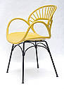 Крісло Flori пластикове на металевих ногах, жовтий 11, фото 5