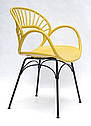 Крісло Flori пластикове на металевих ногах, жовтий 11, фото 2