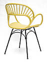 Крісло Flori пластикове на металевих ногах, жовтий 11, фото 3