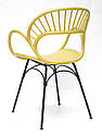 Крісло Flori пластикове на металевих ногах, жовтий 11, фото 4