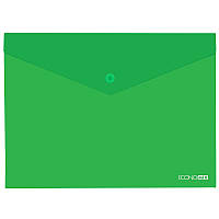 Папка на кнопці А4 пластикова прозора, Economix, зелена