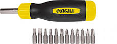 Викрутка Sigma 4002051 з реверсом і тріскачкою (біти 12 шт )