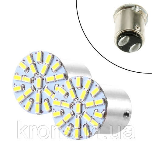 2x LED 1157 BAY15D P21 лампа в автомобіль, 22 SMD 3014, червоний