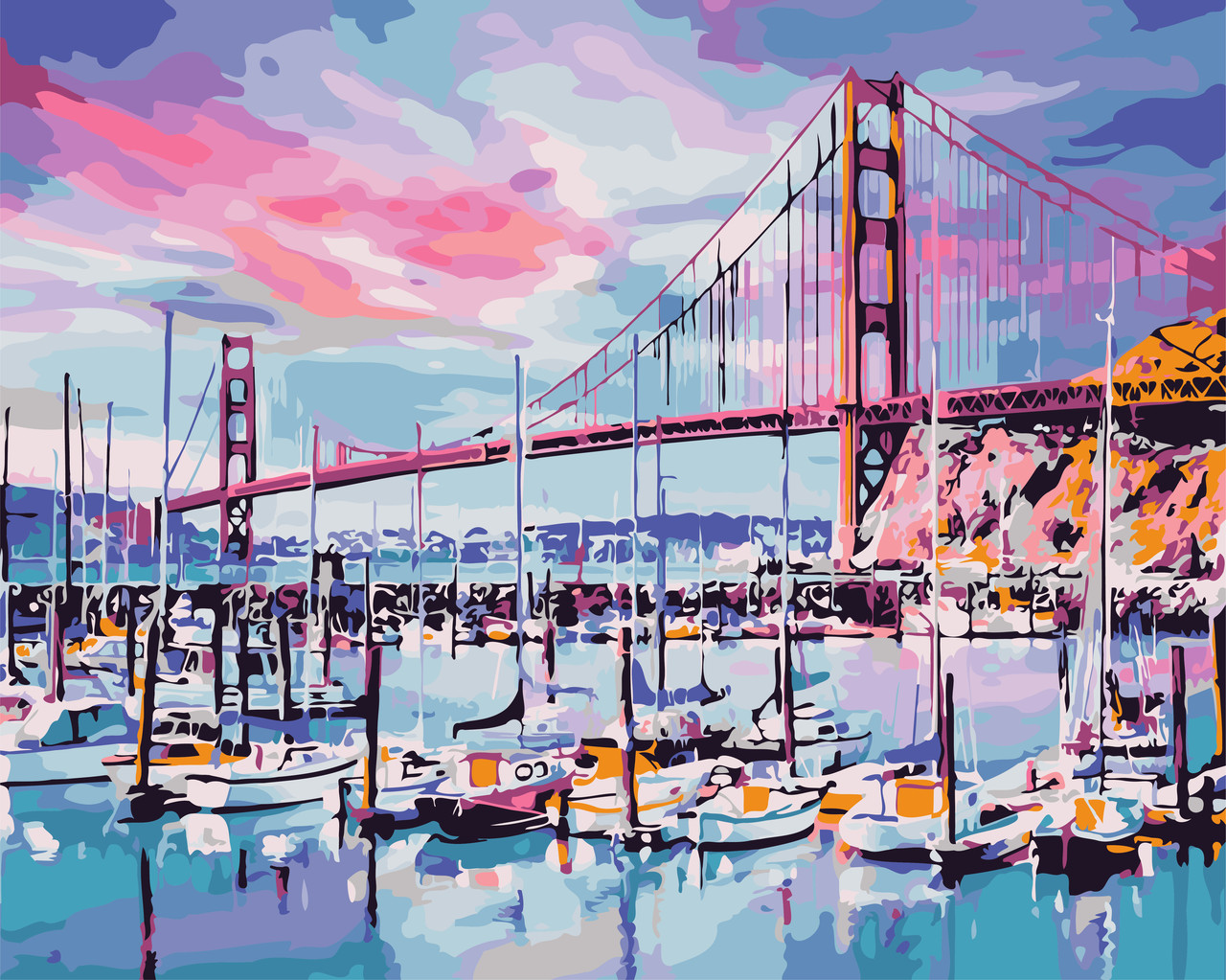 AS 0690 Міст. Золоті ворота Картина за номерами на полотні Art Story 40х50см, фото 1