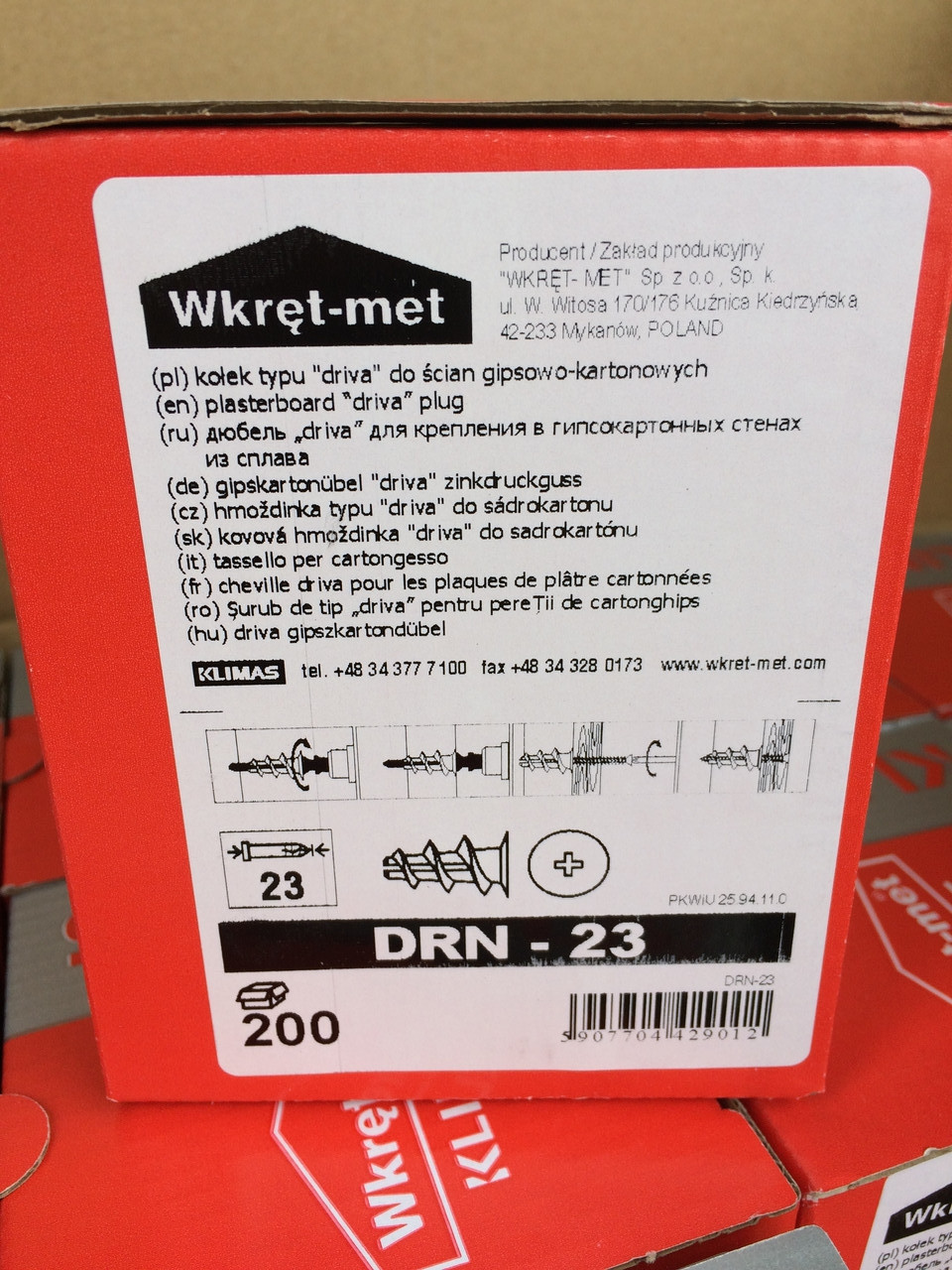 Дюбель для гипсокартона DRN-23 Wkret-met, 200 шт. - фото 4 - id-p577882584