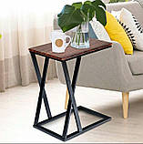 Придивний столик, приставний стіл із металу Стильний стіл Лофт, комп'ютерний стіл, фото 10
